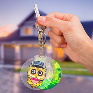 2pcs Owl Double Sided Keychain