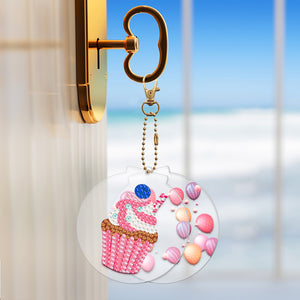 2pcs Cake Double Sided Keychain