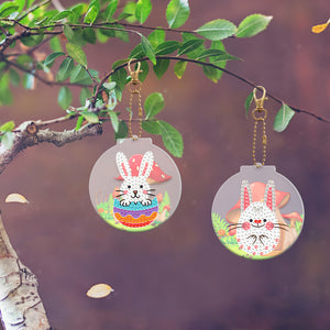 2pcs Rabbit Double Sided Keychain