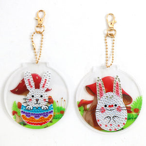 2pcs Rabbit Double Sided Keychain