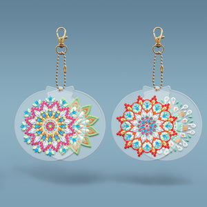 2pcs Mandala Double Sided Keychain