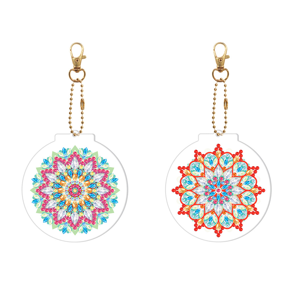 2pcs Mandala Double Sided Keychain