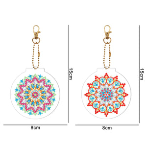 2pcs Mandala Double Sided Keychain