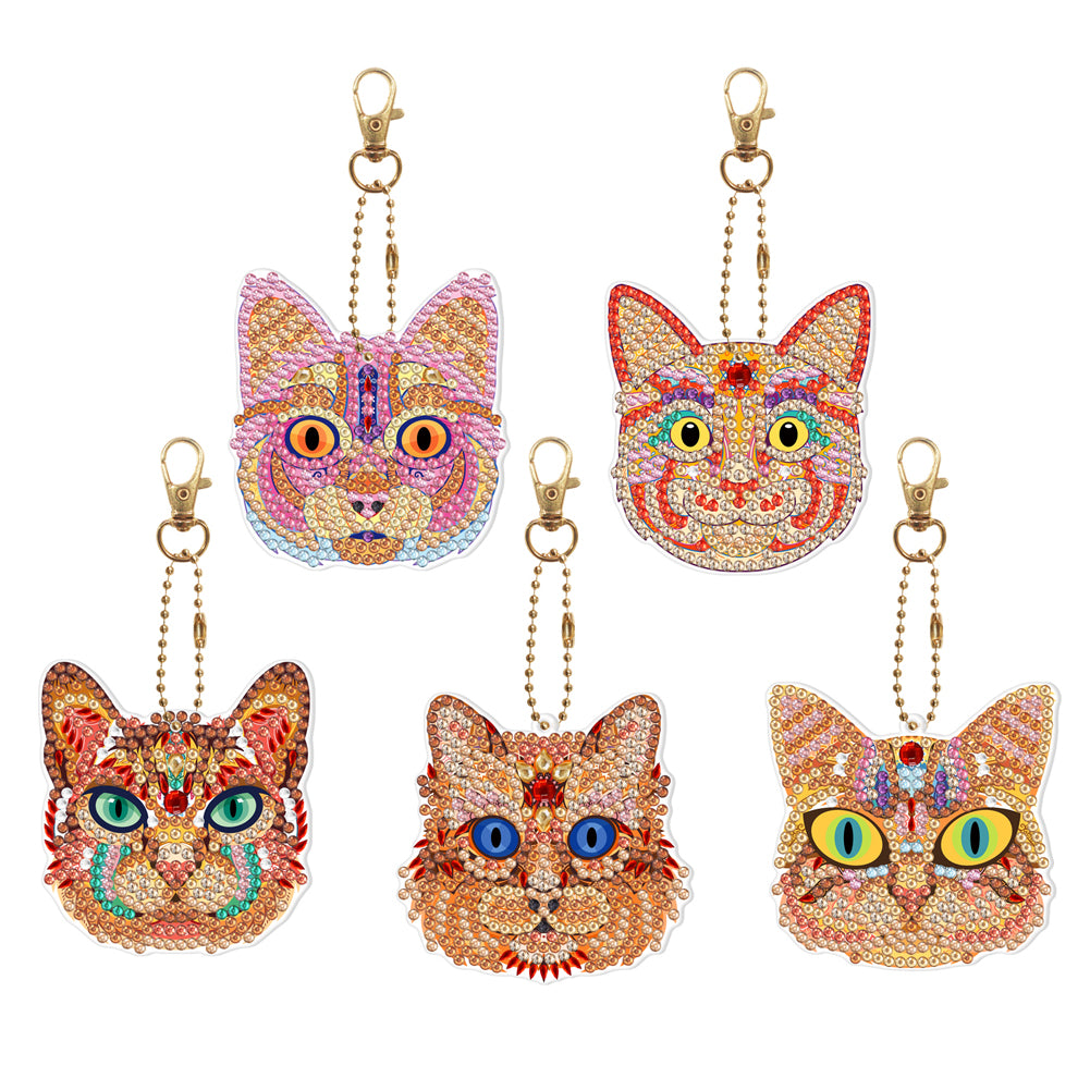 5pcs Elf Cat Double Sided Keychain