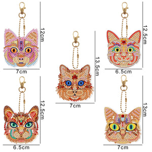 5pcs Elf Cat Double Sided Keychain