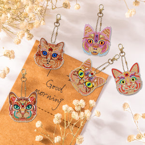 5pcs Elf Cat Double Sided Keychain