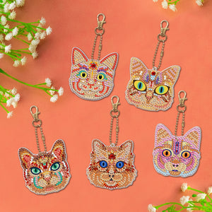 5pcs Elf Cat Double Sided Keychain