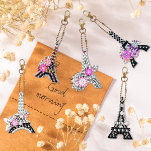 5pcs Eiffel Tower Double Sided Keychain