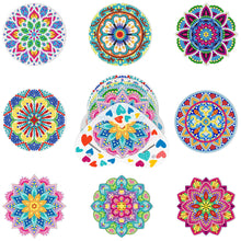 Load image into Gallery viewer, 8pcs/set +1 storage rack-Mandala-Acrylic Diamond Coaster
