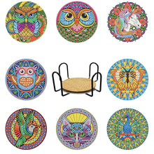 Load image into Gallery viewer, 8pcs/set +1 storage rack-Animal-Wooden Diamond Coaster
