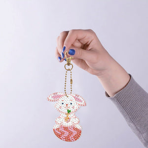 8pcs Rabbit Double Sided Keychain