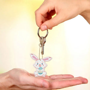 8pcs Rabbit Double Sided Keychain