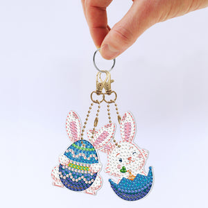 8pcs Rabbit Double Sided Keychain