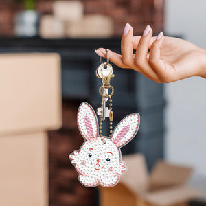 8pcs Rabbit Double Sided Keychain