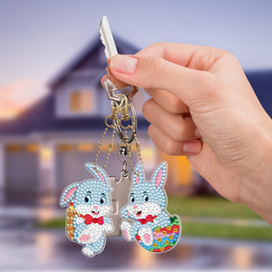 5pcs Rabbit Double Sided Keychain