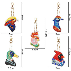 5pcs Chicken Double Sided Keychain