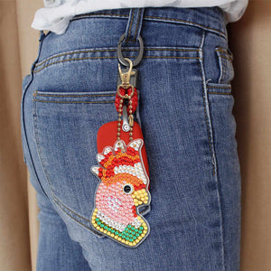 5pcs Chicken Double Sided Keychain