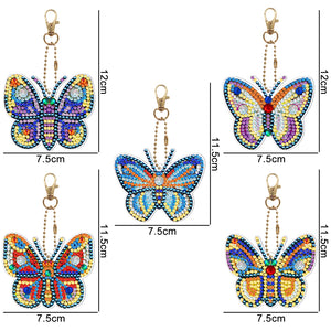 5pcs Butterflies Double Sided Keychain