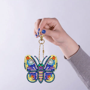 5pcs Butterflies Double Sided Keychain