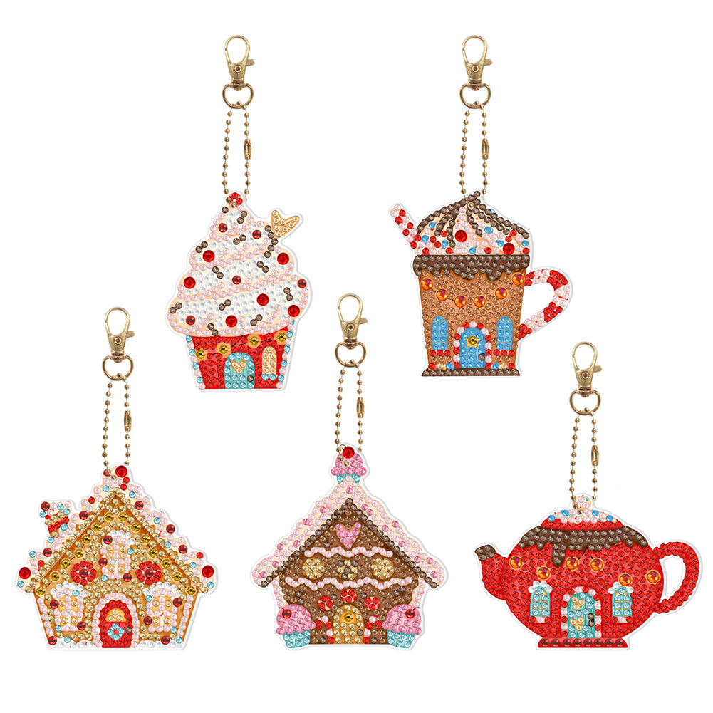 5pcs Ice Cream Double Sided Keychain