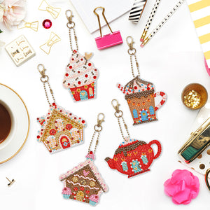 5pcs Ice Cream Double Sided Keychain