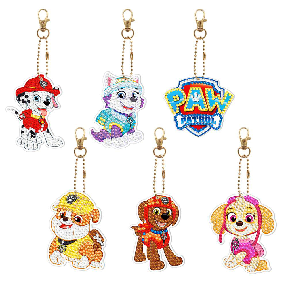 6pcs Paw Patrol Double Sided Keychain