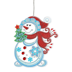 5D Christmas Diamond Painting Hanging Light Festive Rhinestone Lamp Pendant Kits