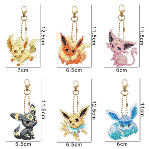 6pcs Pok¨¦mon Double Sided Keychain