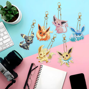 6pcs Pok¨¦mon Double Sided Keychain