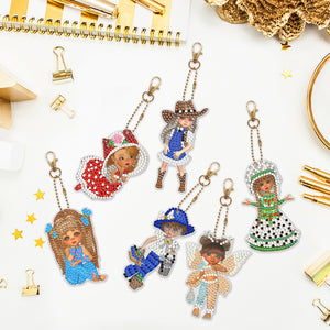 6pcs Doll Double Sided Keychain