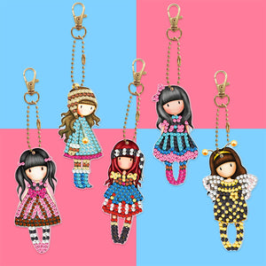 5pcs Doll Double Sided Keychain