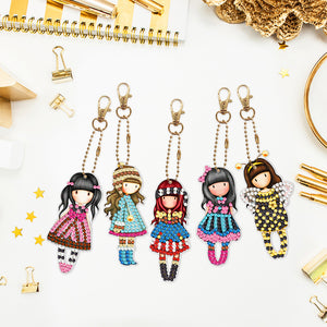 5pcs Doll Double Sided Keychain