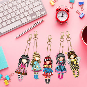 5pcs Doll Double Sided Keychain