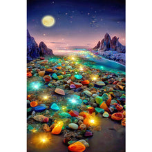 Load image into Gallery viewer, Moon Glowing Colored Stone-Full Drill Diamond Painting-40x70cm
