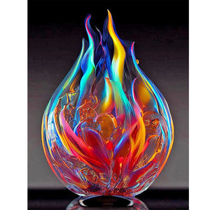 Glass Fire Sculpture-Full Round Diamond Painting-30x40cm