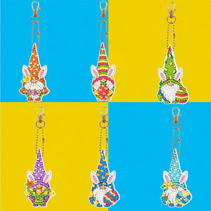 6pcs Easter Double Sided Keychain