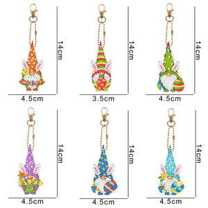 6pcs Easter Double Sided Keychain