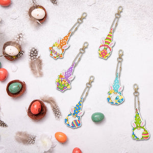 6pcs Easter Double Sided Keychain