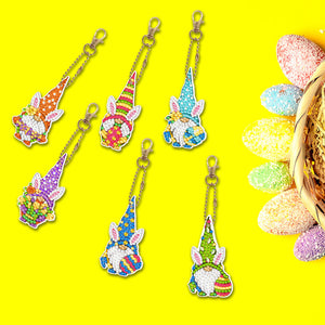 6pcs Easter Double Sided Keychain