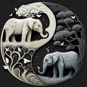 Tai Chi Animal-Full Round Diamond Painting-30x30cm