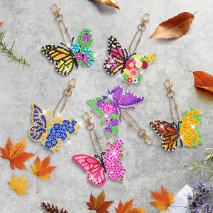 6pcs Butterfly Double Sided Keychain