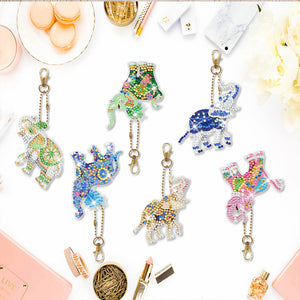 6pcs Elephant Double Sided Keychain