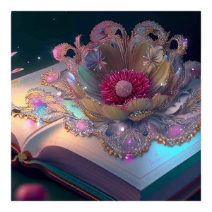 Colored Flower Magic Book-Full Round Diamond Painting-30x30cm