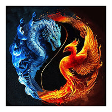 Load image into Gallery viewer, Dragon And Phoenix Yin And Yang Diagram-Full Round Diamond Painting-30x30cm
