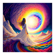 Load image into Gallery viewer, Rainbow Girl-Full Round Diamond Painting-30x30cm
