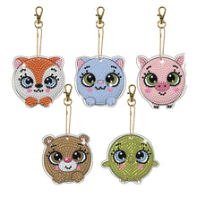 Load image into Gallery viewer, 5pcs/set-Cartoon-Double Side Drill-Diamond Keychain
