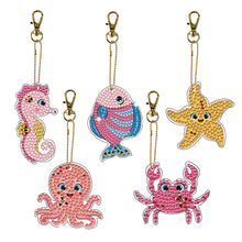 Load image into Gallery viewer, 5pcs/set-Cartoon-Double Side Drill-Diamond Keychain
