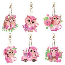 Load image into Gallery viewer, 6pcs/Set-Lady/Dragon/Owl-Double Side Drill-Diamond Keychain
