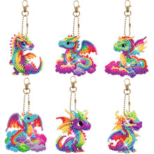 Load image into Gallery viewer, 6pcs/Set-Lady/Dragon/Owl-Double Side Drill-Diamond Keychain
