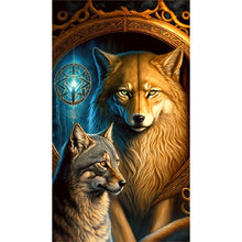 Load image into Gallery viewer, Tiger Wolf-Full Round Diamond Painting-40x70cm-Large Size
